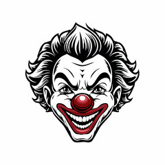 Clown Head Logo Mascot Design vector Illustration on white background.