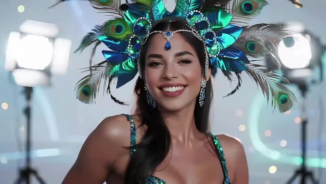  Bella modelo brasileña con una expresión de confianza radiante