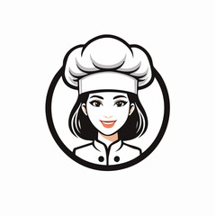 Chef character logo design template vector isolated on white background.