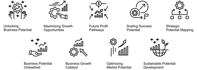 Business Potential banner web icon vector illustration