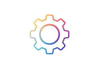 Fototapeta premium Colorful gear icon isolated on transparent background