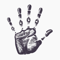 Handprint Vector Image. Hand Vector illustration on a white background