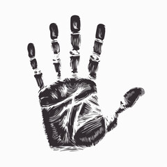 Handprint Vector Image. Hand Vector illustration on a white background