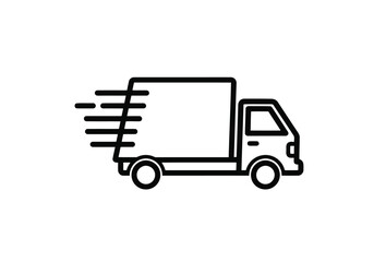 Delivery truck icon symbolizing fast shipping and transport services isolated on white background