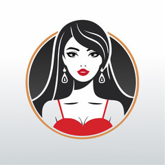 Fashion Show Logo Images vector. Fashion show and female model symbol logo Vector Image.