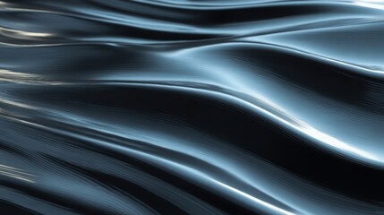 Metallic waves flow; shiny texture for abstract art, backdrops, wallpaper, or design