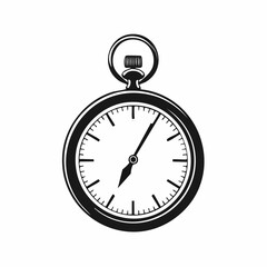 Pocket watch vector image. Black and white Pocket watch vector isolated on white background.