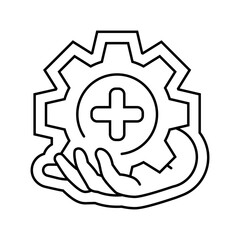 easy installation line icon vector illustration