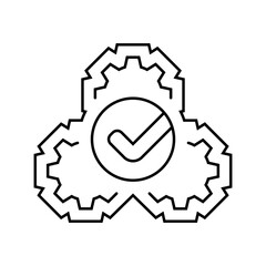 automatic function line icon vector illustration