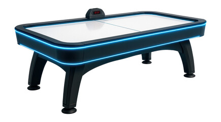 Full-size air hockey table with electronic scoring and LED lights for home entertainment