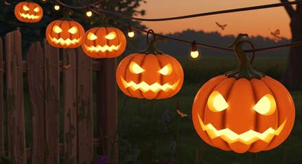 Halloween Pumpkin String Lights for Decoration