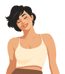 PNG Happy Chubby woman smiling cartoon adult.