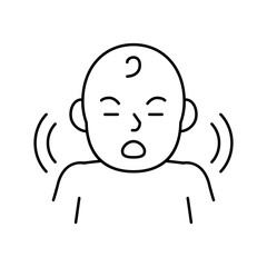 Obraz premium crying infant line icon vector illustration