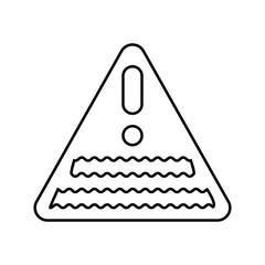 warning near contaminated water chemical pollution line icon vector illustration