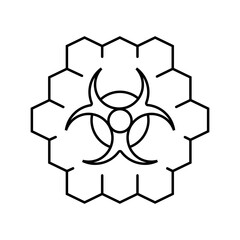 biohazard background chemical pollution line icon vector illustration