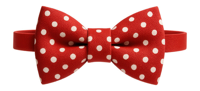 Polka dot bow tie in red and white for playful outfits - Powered by Adobe