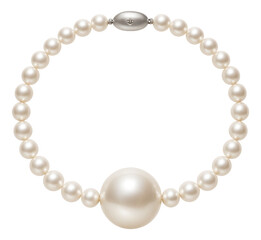 Obraz premium Pearl strand necklace with a single oversized pearl centerpiece