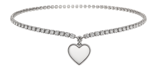 Rhinestone-studded belly chain with a central heart charm