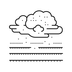 pesticide spray cloud line icon vector illustration