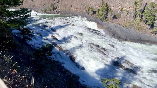 Waterfall of bow river in Banff, Canada