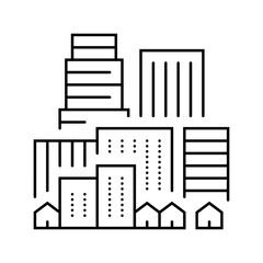 high rise housing line icon vector illustration