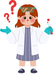 little student doing chemical experiment