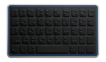 Braille keyboard overlay with embossed key markers for laptop integration