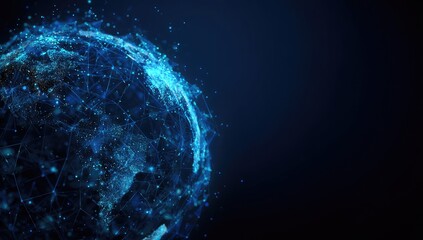 Abstract representation of Earth as a network of interconnected points and lines