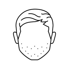 facial hair adolescence puberty line icon vector illustration