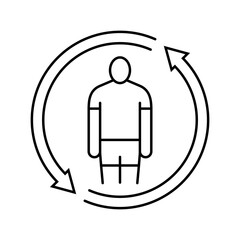 physical transformation adolescence puberty line icon vector illustration