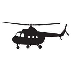 Classic Retro Helicopter Silhouette Vector Graphic Design