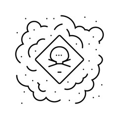 toxic gas air pollution line icon vector illustration