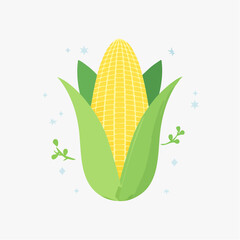 Cute Yellow Corn Illustration