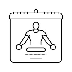 mobility training calendar line icon vector illustration