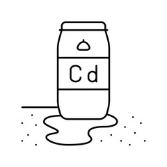 leaking barrels cadmium contaminating soil line icon vector illustration