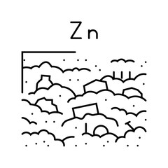 zinc contamination soil due industrial waste disposal line icon vector illustration