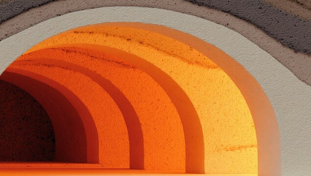 Interior of a furnace with multiple arches