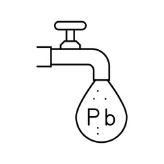 high levels lead citys drinking water due old pipes line icon vector illustration