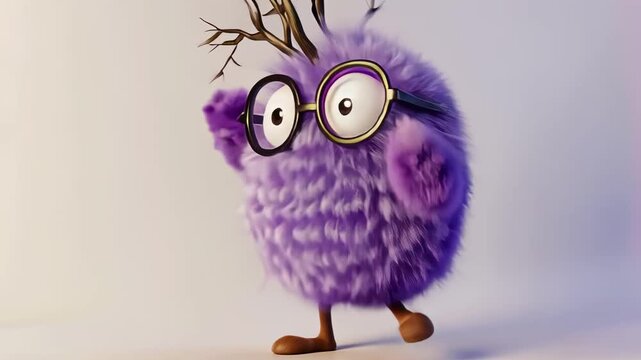 Cute Cartoon Owl Character Illustration Vector Art in a Forest at Night