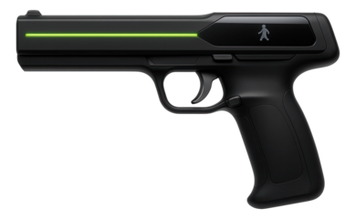 Wireless light gun with a futuristic design and built-in motion sensor for VR arcade systems