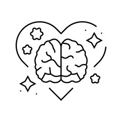 brain wellness inclusive fitness line icon vector illustration