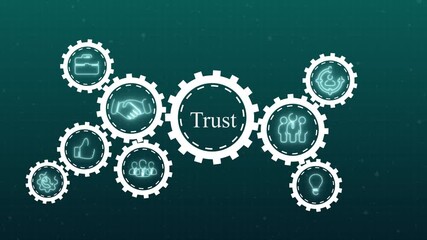 Customer-business relationship, encompassing every touch point and interaction along the customer journey.Trust customer loyalty relationship business concept on virtual screen.