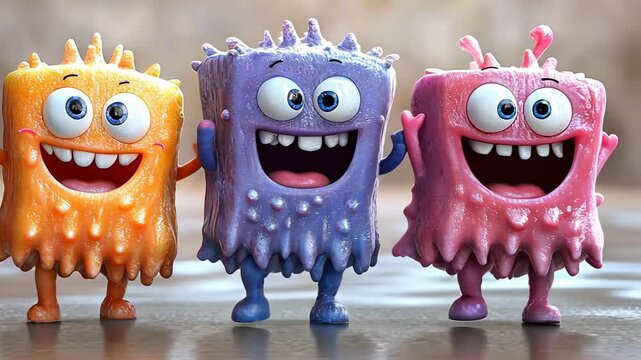 Cute Green Cartoon Monster Alien 3D Vector Illustration for Halloween