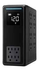 Tower-style UPS with LCD display and multiple surge-protected outlets