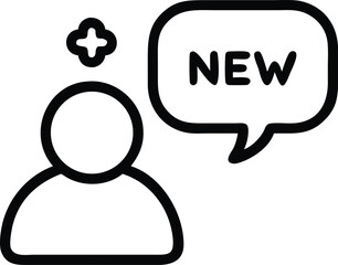 Modern chat bubble icon with communication elements