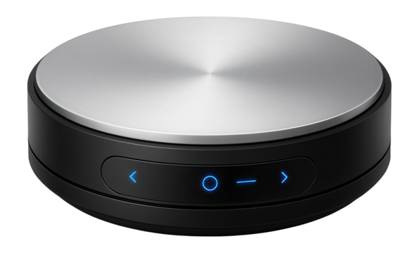 Circular magnetic platform with rotating base and integrated LED indicators for precision alignment