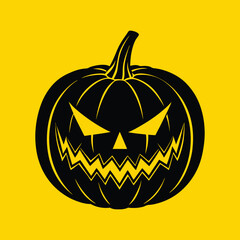 Creepy Halloween Evil Pumpkin Vector Art – Scary Cute Spooky Face Illustration for Holiday Party Graphics