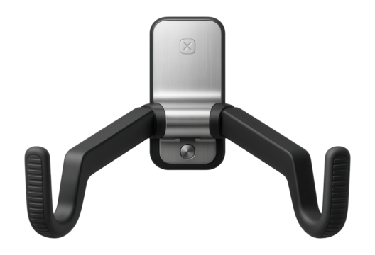 Bicycle wall mount with foldable arms and cushioned hooks for space-saving storage