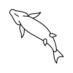 dead fish floating belly up line icon vector illustration