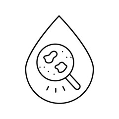 microplastic particles water drop line icon vector illustration